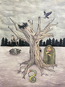 Image of Mary Aherne's watercolor, Fairy Tales.